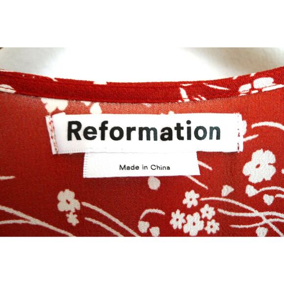 REFORMATION Susanna Midi Wrap Dress Bryce Floral Print Sustainable XS NWT $248 - Picture 5 of 10